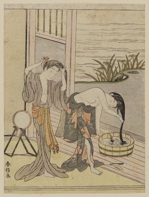 Suzuki Harunobu, two women washing their hair, 1767-68, MFA boston